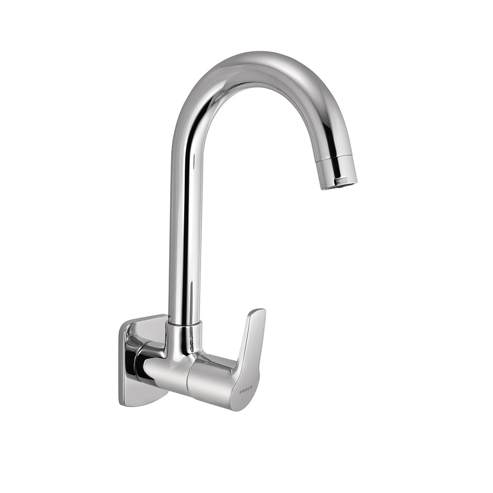 SINK COCK W/SWINGING SPOUT W/M WITH WALL FLANGE - ESSCO FAUCET -  ( CHROME - STELLA - 0x15 mm - 0inchX0.5inch )