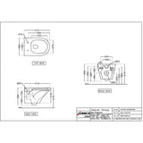 RIMLESS WALL HUNG WC WITH PP SOFT CLOSE SLIM SEAT COVER, HINGES, ACCESSORIES SET - ESSCO SWARE - (WHITE - STELLA - 360x515x350 mm - 14.4inchX20.6inchX14inch)