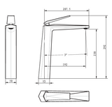 TALL BRASS BASIN MIXER - AQUANT -  ( CHROME -  - 0x0 mm - 0inchx0inch )