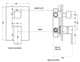 SINGLE LEVER DIVERTER 2 IN 4 OUTLETS - AQUANT -  ( CHROME -130X190mm -5.2inchx7.6inch )