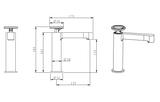 BRASS BASIN MIXER - AQUANT -  ( CHROME+ROSE GOLD - ROSELINE SERIES - 0x15 mm - 0inchX0.5inch )