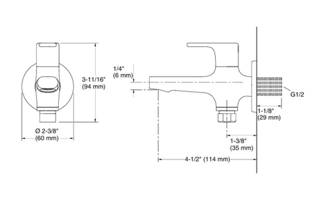 APT 2-WAY BIB TAP - KOHLER POPULAR -  ( WHITE - POPULAR - 0x0 mm - 0inchx0inch )