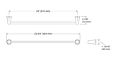 COMPLEMENTRY-TOWEL BAR - KOHLER POPULAR-( FRENCH GOLD - POPULAR-0x610 mm - 0inchX24inch )