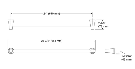 COMPLEMENTRY-TOWEL BAR - KOHLER POPULAR-( FRENCH GOLD - POPULAR-0x610 mm - 0inchX24inch )
