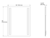 RECT. COLUMN LIGHTED MIRROR - KOHLER LUXURY-(LUXURY-1016x762 mm - 40inchX30inch )