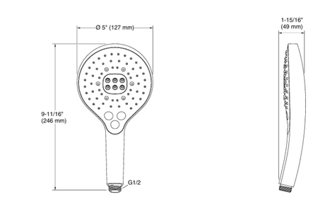 RAINDUET 3.0 HANDSHOWER - KOHLER PREMIUM -  ( MATT BLACK - PREMIUM - 0x0 mm - 0inchx0inch )