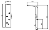 THERMO SHOWER PANEL W/BUTTON SPT - JAQUAR FAUCETS -  ( S.STEEL WHITE - CURVE NEO -1500X230 mm- 60inchX9.2inch)