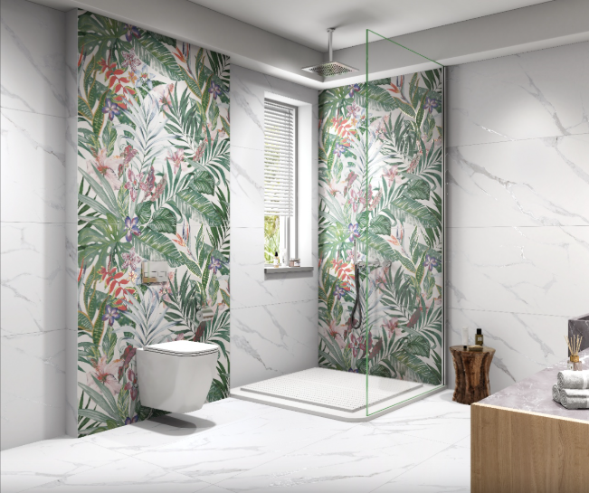 BOTANICAL DECOR 3A - INDIAN TILES -  (  - TROPICAL - 1200x600 mm - 48inchX24inch )