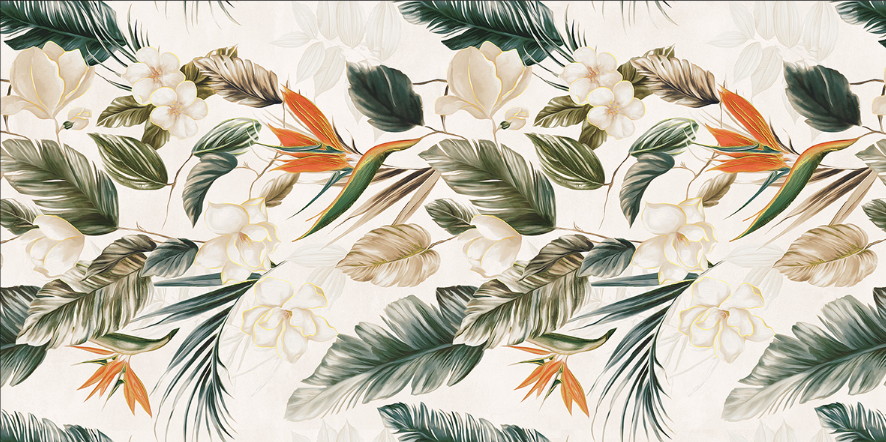 BOTANICAL DECOR 4 - INDIAN TILES -  (  - TROPICAL - 1200x600 mm - 48inchX24inch )
