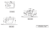 WALL HUNG WC WITH PP SOFT CLOSE SEAT COVER ( BOLT DISTANCE 9INCH) - ESSCO SWARE -  ( WHITE - ORBIT - 0x0 mm - 0inchx0inch )