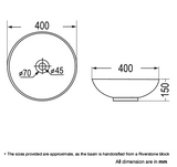 CREAM STONE WASH BASIN - AQUANT -  ( TRAVERTINE MARBLE -  - 400x400 mm - 16inchX16inch )