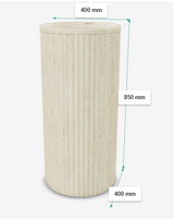 FREE STANDING STONE PEDESTAL WASH BASIN - AQUANT -  ( TRAVERTINE MARBLE - APOLLO CREMA - 850x400 mm - 34inchX16inch )