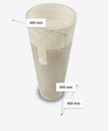 FREE STANDING CREAM STONE BASIN(H-36  ) - AQUANT -  ( TRAVERTINE MARBLE(INDONESIA) -  - 400x400 mm - 16inchX16inch )