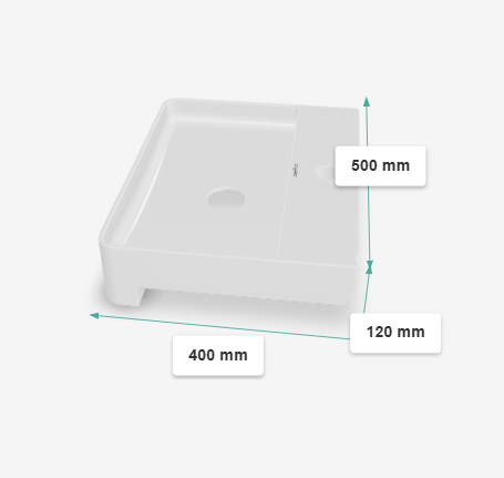 SEMI RECESSED WASH BASIN - AQUANT -  ( WHITE -  - 500x425x120 mm - 20inchX17inchX4.8inch )