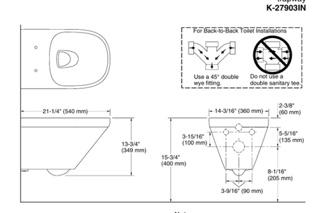 MODERN LIFE EDGE EWC W/H W/O S/COVER FOR 27902IN-HP1 ( BOLT DISTANCE 7INCH) - KOHLER LUXURY -  ( PEACOCK - LUXURY - 0x0 mm - 0inchx0inch )