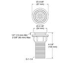 COMPLEMENTRY  WASTE COUPLING LONG F/T - KOHLER POPULAR -  ( POLISHED CHROME - POPULAR - 0x32 mm - 1.25inchX0inch )