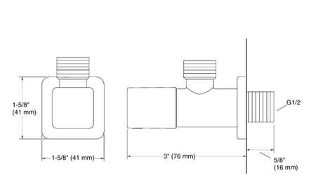 COMPLEMENTARY-ANGLE VALVE - KOHLER POPULAR -  ( POLISHED CHROME - POPULAR - 0x0 mm - 0inchx0inch )