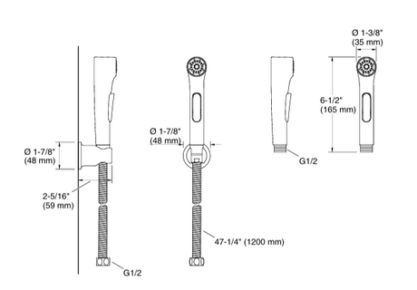ELATE-HEALTH FAUCET W/HOSE & BRACKET - KOHLER POPULAR -  ( POLISHED CHROME - POPULAR - 0x0 mm - 0inchx0inch )