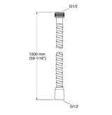SHOWER HOSE 1.5MTR - KOHLER POPULAR -  ( POLISHED CHROME - POPULAR - 0x0 mm - 0inchx0inch )