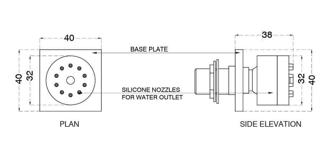 BRASS BODY JET SINGLE FUNCTION - AQUANT -  ( CHROME -  - 0x0 mm - 0inchx0inch )