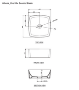 WASH BASIN TABLE TOP ATHENS - HINDWARE -  ( STAR WHITE - ATHENS - 400x400 mm - 16inchX16inch )