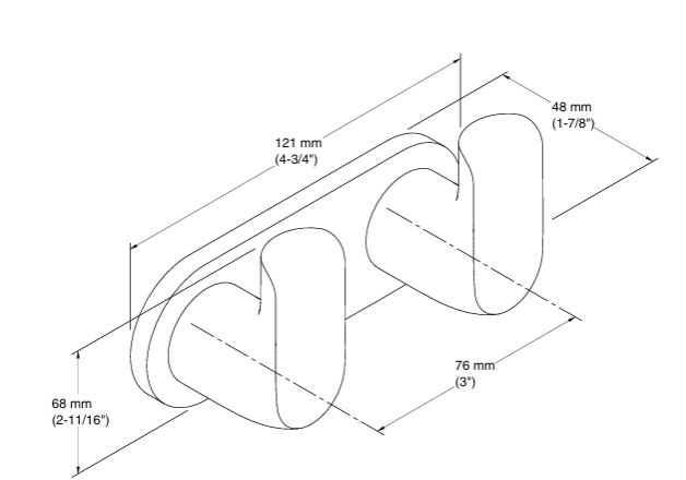 AVID-DOUBLE ROBE HOOK - KOHLER LUXURY -  ( POLISHED CHROME - LUXURY - 0x0 mm - 0inchx0inch )
