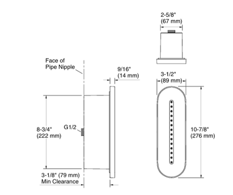 STATEMENT OBLONG VICHY BODY SPRAY - KOHLER LUXURY -  ( MATT BLACK - LUXURY - 0x0 mm - 0inchx0inch )