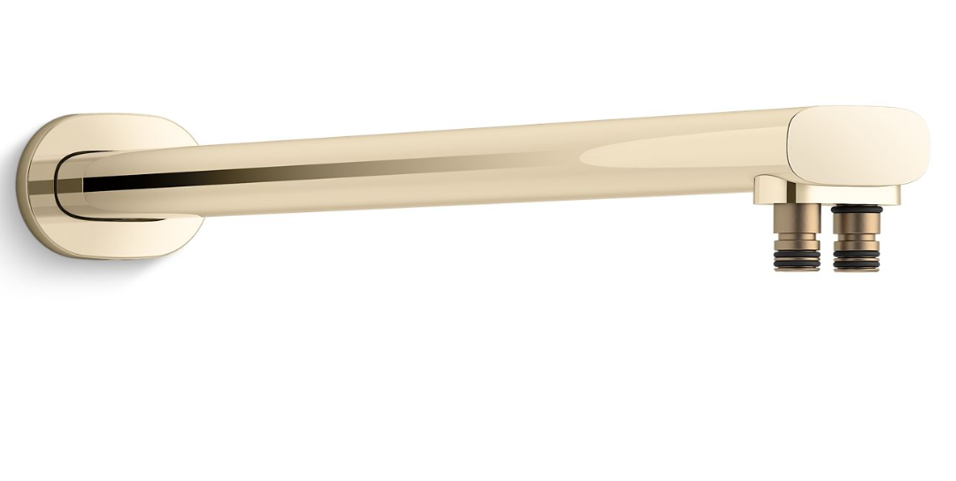 2 FUNCTION WALL MOUNTED RAINHEAD ARM W/CONS - KOHLER PREMIUM -  ( FRENCH GOLD - PREMIUM - 0x482 mm - 0inchX19inch )