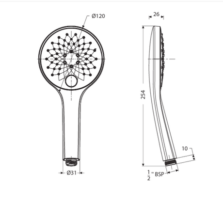 3 FLOW HANDSHOWER & 1.5 M CP FLEX.TUBE WITH HOOK - HINDWARE FAUCETS -  ( POLISHED CHROME - URBAN SHOWERS - 0x0 mm - 0inchx0inch )
