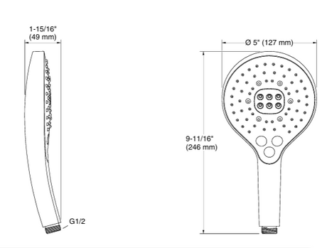RAINDUET 3.0 HANDSHOWER WO HOSE - KOHLER PREMIUM -  ( ROSE GOLD - PREMIUM - 0x0 mm - 0inchX0inch )