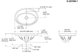 SELF RIMMING BASIN W/FAUCET HOLE - KOHLER POPULAR -  ( WHITE - POPULAR - 563x414 mm - 22.5inchX16.5inch )