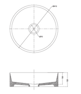 WASH BASIN TABLE TOP MAGRO R - HINDWARE -  ( STAR WHITE - ITALIAN - 410x410 mm - 16inchX16inch )