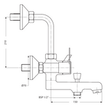 WALL MIXER 3 IN 1 - HINDWARE FAUCETS -  ( POLISHED CHROME - ASPIRO-URBAN - 0x15 mm - 0inchX0.6inch )