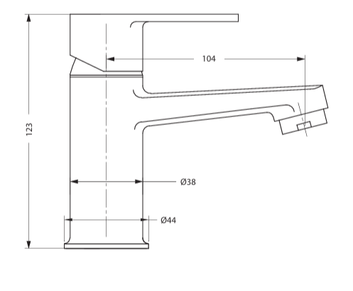 SINGLE LEVER BASIN MIXER SHORT - HINDWARE FAUCETS -  ( POLISHED CHROME - FLUID-URBAN - 0x15 mm - 0inchX0.6inch )