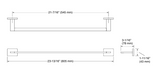 COMPLEMENTARY-SQ SINGLE TOWEL BAR - KOHLER POPULAR -  ( POLISHED CHROME - POPULAR - 0x610 mm - 0inchX24inch )