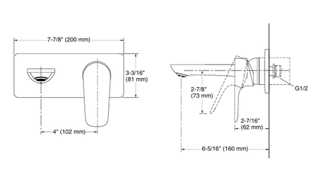 ALEO - WALL MOUNT BASIN MXR TRIM ONLY - KOHLER PREMIUM -  ( POLISHED CHROME - PREMIUM - 0x15 mm - 0inchX0.5inch )