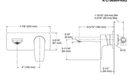 ALEO SL W/M LAV.FAUCETTRIM+VALVE - KOHLER PREMIUM -  ( ROSE GOLD - PREMIUM - 0x0 mm - 0inchX0inch )