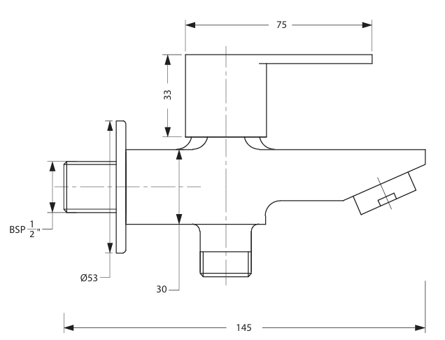 BIB COCK 2 IN 1 ADVANCE - HINDWARE FAUCETS -  ( POLISHED CHROME - ASPIRO-URBAN - 0x15 mm - 0inchX0.5inch )