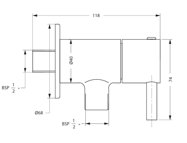 ANGLE COCK W/FLANGE - HINDWARE FAUCETS -  ( POLISHED CHROME - FLORA - 0x15 mm - 0inchX0.6inch )