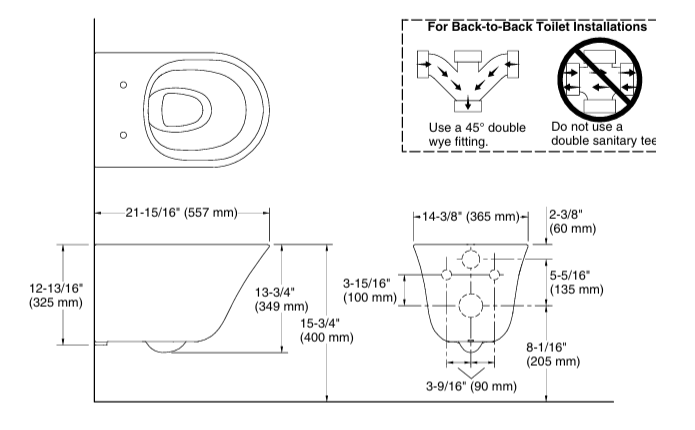KOHLER VIVE EWC W/H W/O SEAT COVER FOR 26998IN-DGS ( BOLT DISTANCE 7INCH) - KOHLER PREMIUM - ( - PREMIUM - 0x0 mm - 0inchX0inch )