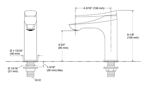 PILLAR TAP - KOHLER POPULAR -  ( POLISHED CHROME - POPULAR - 0x15 mm - 0.5inchX0.6inch )