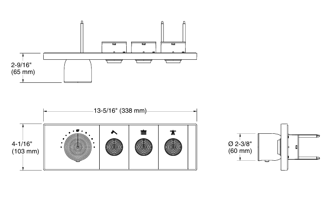 ANTHEM RECESSED EXPOSED PART MECH THERM/CONT 2IN/3OUT - KOHLER LUXURY -  ( MATT BLACK - LUXURY - 0x0 mm - 0inchX0inch )