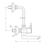 WALL MIXER WITH 115MM LONG BEND PIPE - HINDWARE FAUCETS -  ( POLISHED CHROME - ASPIRO - 0x0 mm - 0inchX0inch )