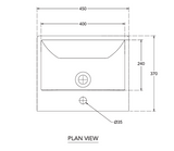 WASH BASIN W/MOUNT / TABLE TOP FABIO - HINDWARE -  ( STAR WHITE - ART - 450x370 mm - 18inchX14.8inch )