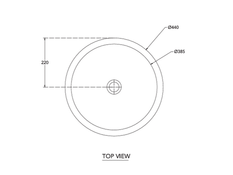 WASH BASIN ROUND U/COUNTER - HINDWARE -  ( STAR WHITE - ROUND - 460x460 mm - 18inchX18inch )