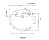 WASH BASIN OVAL RHAPSODY - HINDWARE -  ( STAR WHITE - OVAL RHAPSODY - 630x500 mm - 25inchX20inch )