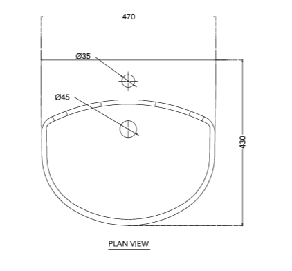 WASH BASIN ELEGANCEW/INTEGRATED PEDESTAL - HINDWARE -  ( STAR WHITE -  - 470x430 mm - 18.8inchX17.2inch )