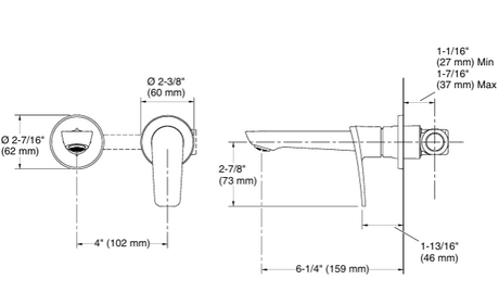 FORE ARC WM COLD ONLY TRIM ASSY - KOHLER POPULAR -  ( POLISHED CHROME - POPULAR - 0x0 mm - 0inchX0inch )