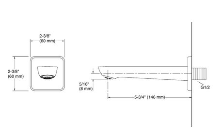 FORE BATH SPOUT W/O DIVERTER - KOHLER POPULAR -  ( POLISHED CHROME - POPULAR - 0x0 mm - 0inchx0inch )