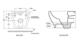 EWC W/M ELEMENT PLUS W/SEAT COVER ( BOLT DISTANCE 9INCH)- HINDWARE -  ( MATTE PINE - ITALIAN - 540x360 mm - 21.6inchX14.4inch )